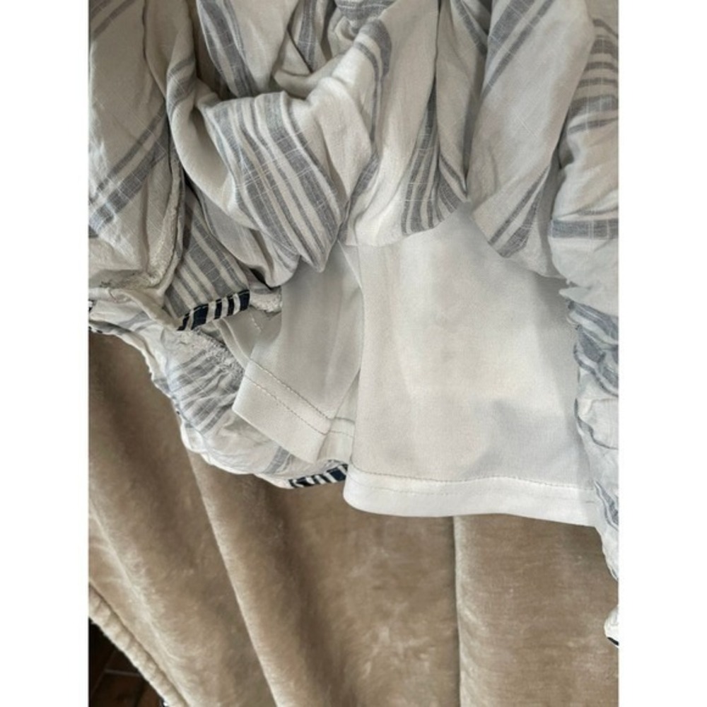 Böhme Striped Midi Dress Ruffle Hem Sleeveless Casual Summer Size S Blue White - Picture 4 of 10